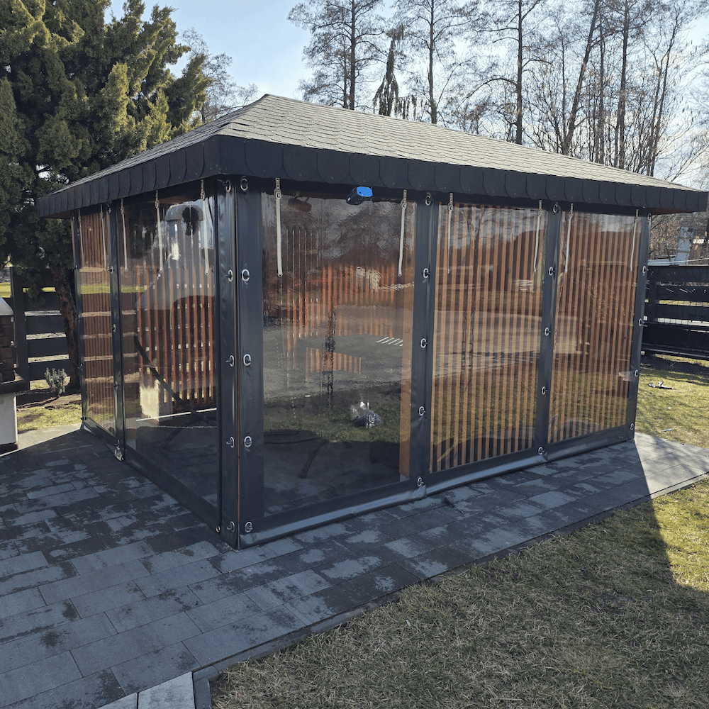 Altana ogrodowa z plandeką – Zabudowa tarasów M&K